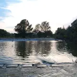 Low-water crossing on the Blanco River in Blanco State Park, Texas