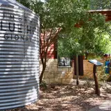 Swimmers enjoying the spring-fed waters of Blue Hole