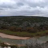 Panoramic overlook of the Colorado River valley at Colorado Bend State Park