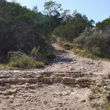 A multi-use hiking trail through Hill Country State Natural Area in Bandera County