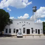 Gruene Hall and the iconic water tower in the historic Gruene district of New Braunfels, Texas