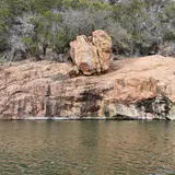 Devil's Waterhole at Inks Lake State Park, a rock-enclosed swimming area on the lake