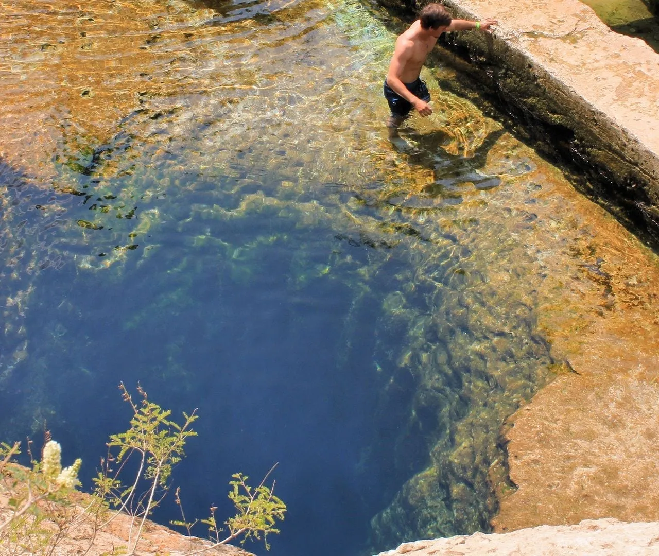The iconic artesian spring of Jacob's Well near Wimberley, Texas