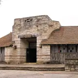 The CCC-built administration building at Longhorn Cavern State Park