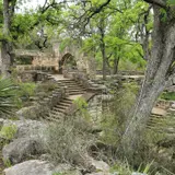 CCC-built stone stairway descending into Longhorn Cavern at the state park near Burnet