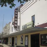 The historic Uptown Theater in downtown Marble Falls, Texas