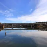 Lake Marble Falls with the Texas Hill Country landscape in the background