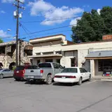 Charming shops and storefronts in downtown Wimberley, Texas